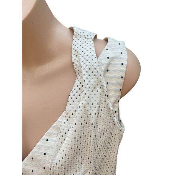 PIAZZA SEMPIONE IVORY DOTS PRINT POCKETS SLEEVELESS DRESS SIZE 38 2 SMALL - Picture 7 of 16
